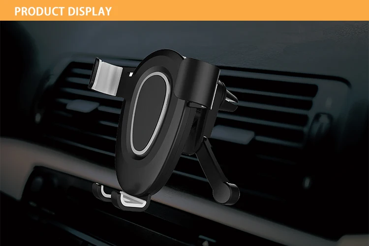 360 degree rotation gravity universal silicone car mount clip mobile phone holder for air vent