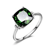 High quality silver plating brass metal fashion jewelry big stone green emerald May birthstone finger rings
