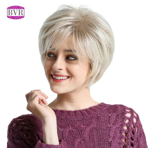 

BVR Wholesale High Quality Colorful Synthetic Wig Natural Short Silky Straight Wave Synthetic Hair Wigs