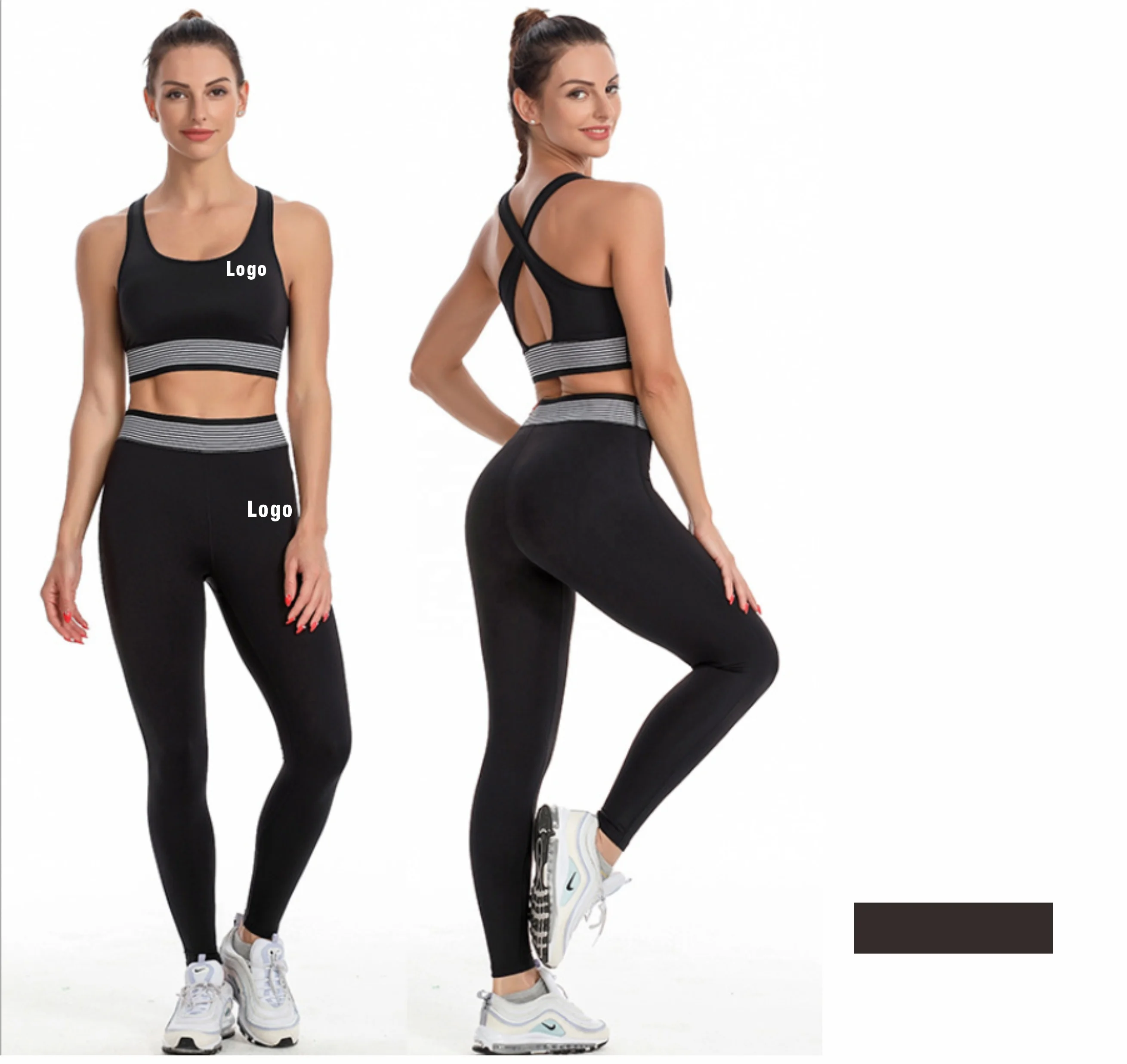 

2021 summer Hollow back beauty compression spandex yoga set women outfit breathable two piece sport
