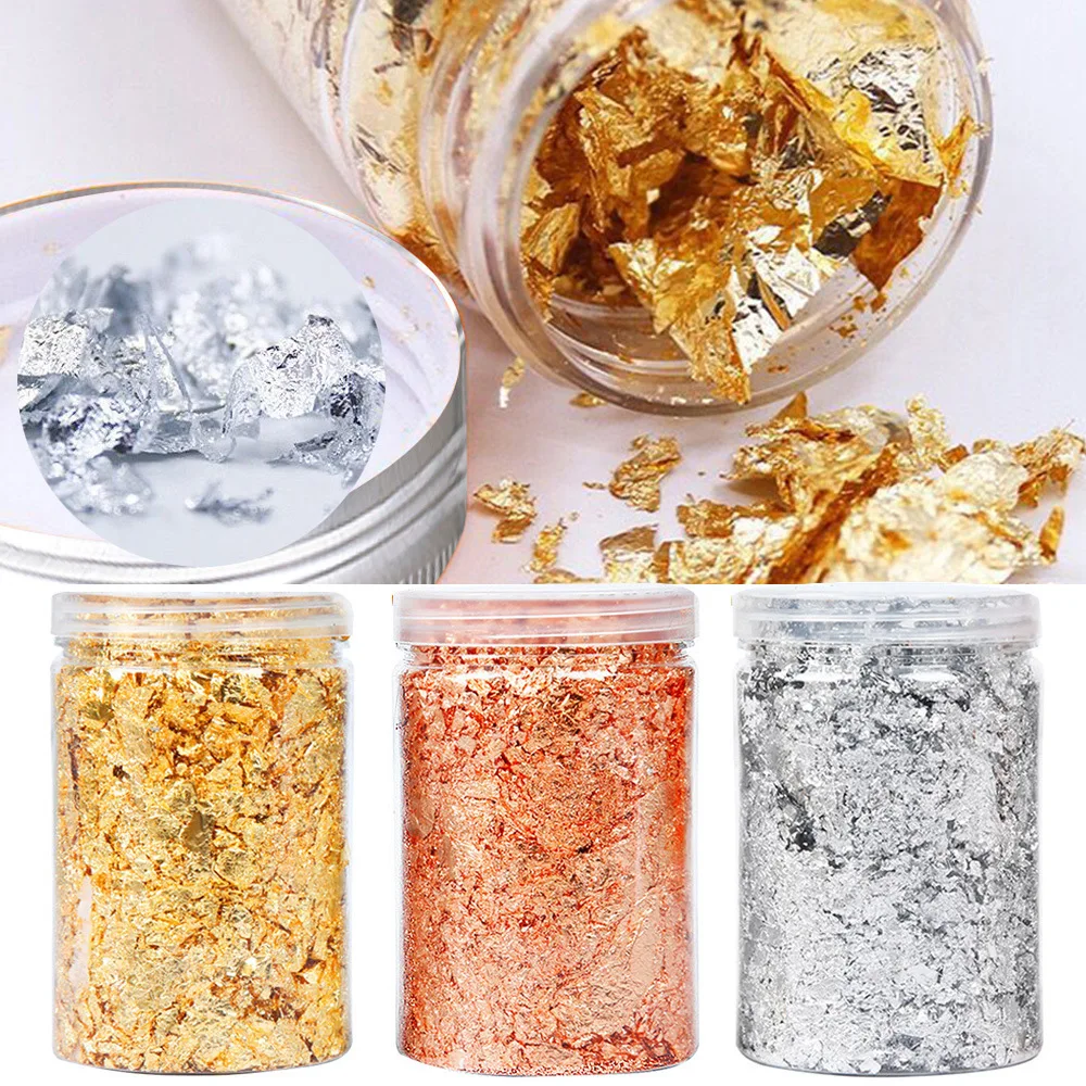 Diy Metallic Craft Gold Foil Flakes Silver Rose Copper Foil Flakes ...