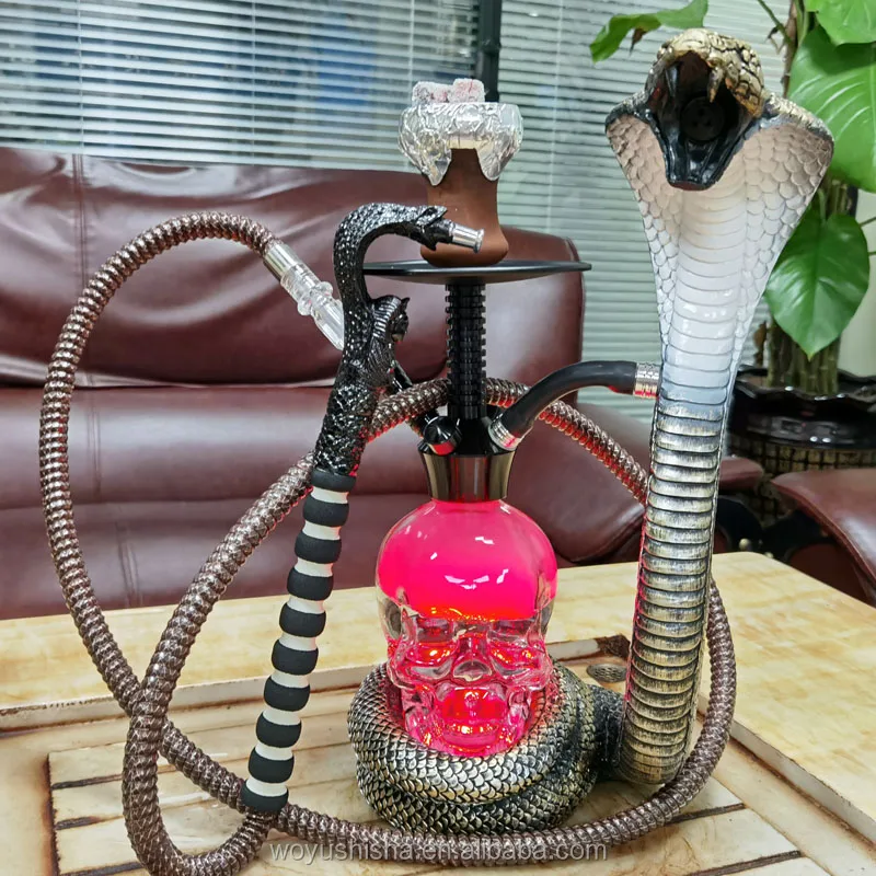 

Nargile Glass Chicha Narguile Resin Snake LED Light Shisha Animal Hookah