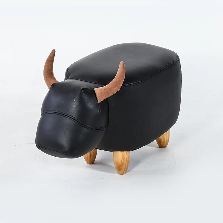 

Modern leather sectional footstool living room makeup ottoman, Black etc.