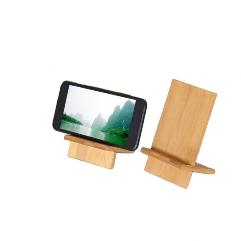 

Lazy phone holder desktop TOL23 solid wood phone holder, Wood color