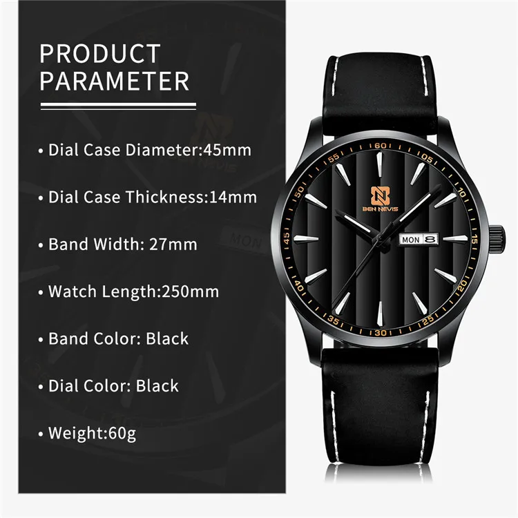 Minimalist Simple Big Face Watches For Men Quartz Watch Wristwatches