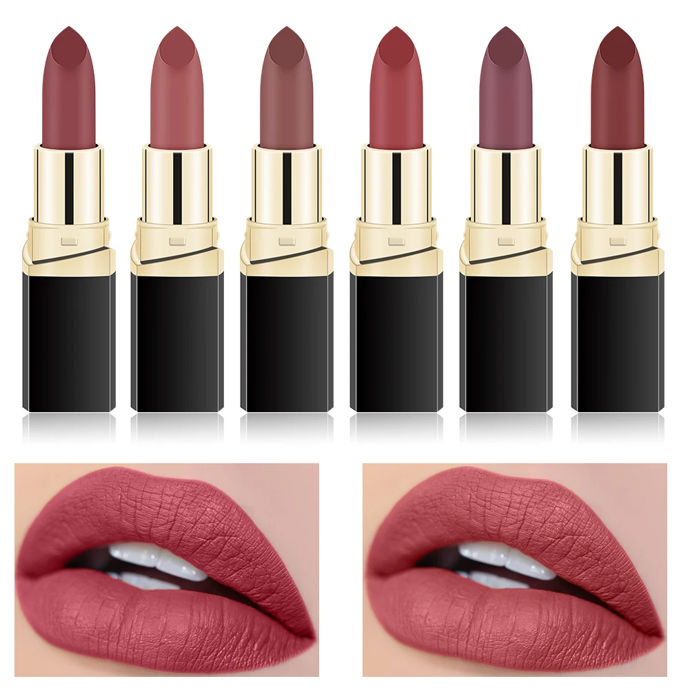 

New Hudavioji Matte Lipstick Waterproof Lips Stick 12 Colors Sexy Lasting Make-up Moisturizing Diorlipstick Private Label