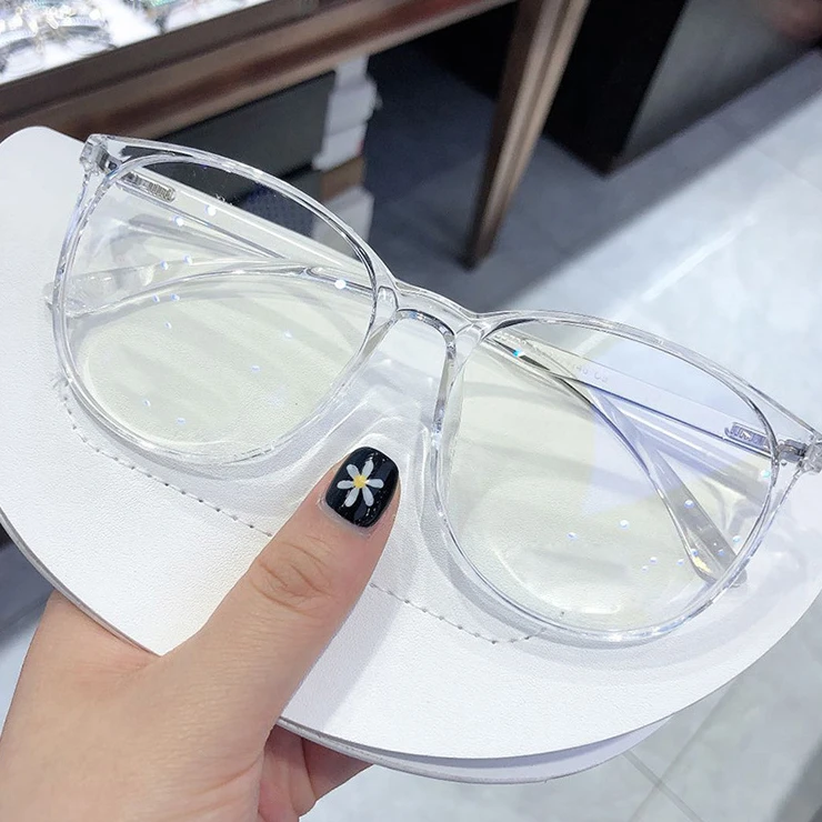 

Fashion Designer Trendy Clear Round Oversized Frames Anti Blue Light Blocking Optical Glasses Eyeglasses, As your requiement