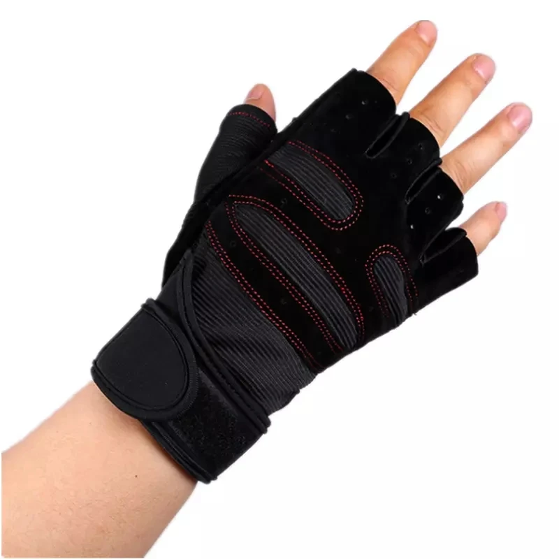

Custom Logo Finger Fitness Gym Gloves With Wrist Support, Black/blue/pink/grey