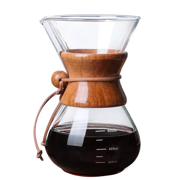 

Big/small size custom double wall unusual heat resistant classic Chemex glass Pour over coffee maker with brewer