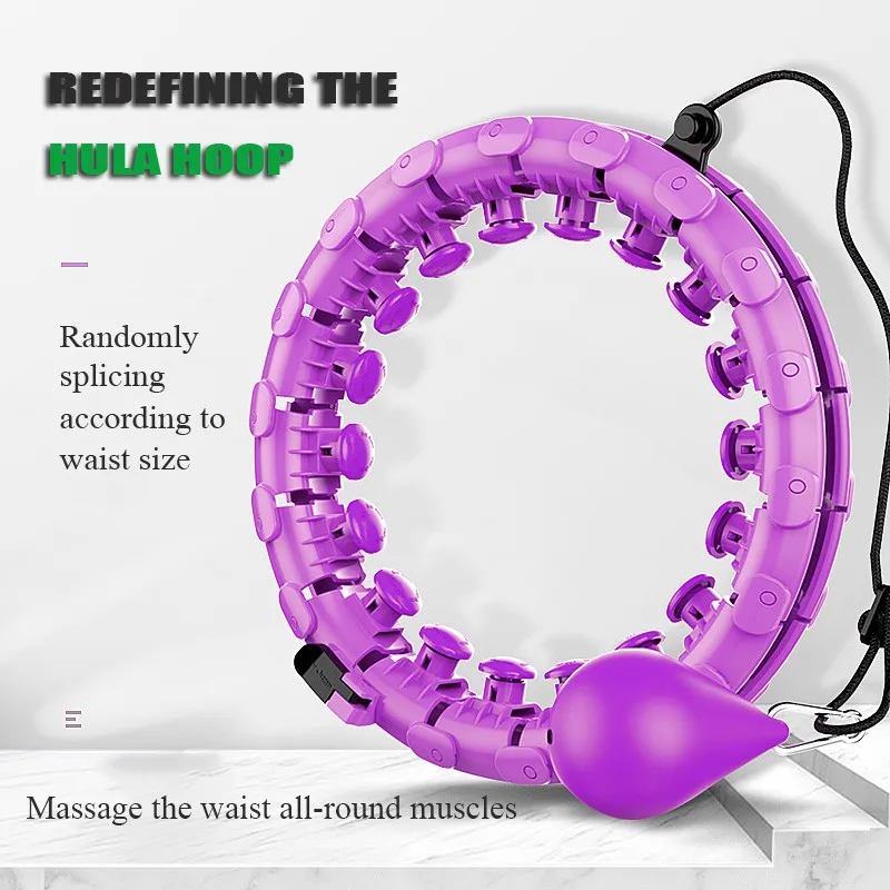

Gym equipment hoop hula ring with exercise ball auto-spinning hip smart hula hoops lose weight detachable sports gym equipment, Blue