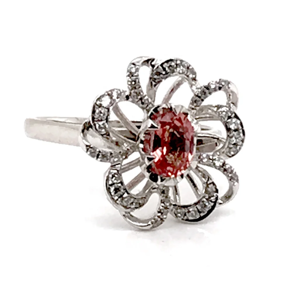 product-BEYALY-Red color beauty silver flower shape couple topaz ring mystic-img