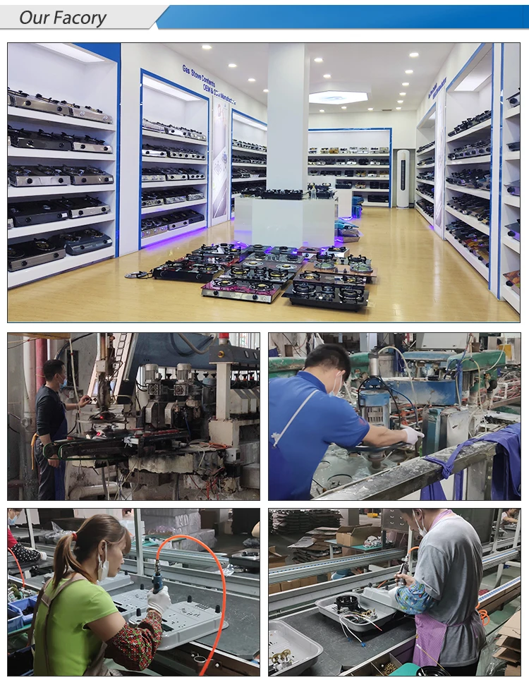 Hornillo De Gas De 3 Quemadores Con Parte Superior De Cristal Templado