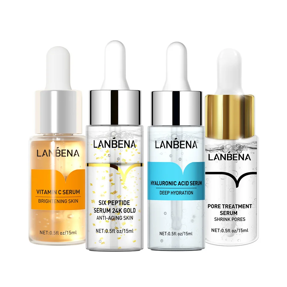 

LANBENA 24K Gold Vitamin C Hyaluronic Acid Facial Serum Blackhead Removing Moisturizing Acne Treatment Anti Winkles Toner 15ml