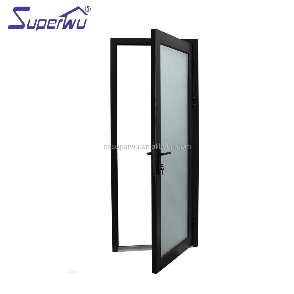 Commerical casement swing door grill design aluminum hurricane proof door
