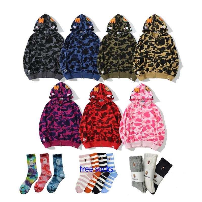 

AIXI BAPE Shark Hoodie Camouflage Cotton Plus Size Men's Hoodies & Sweatshirts Women's bape hoodies