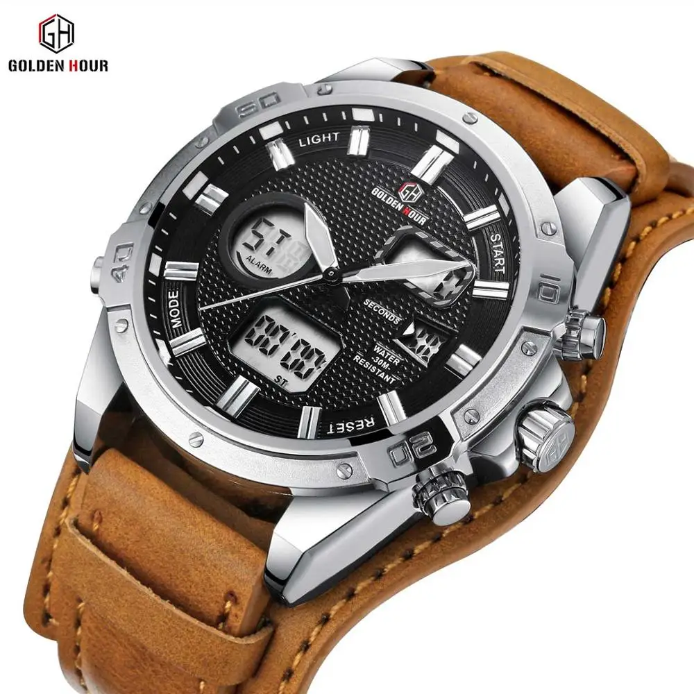 

GOLDENHOUR GH117 skagen oem quartz michele deco watch Quartz Business Alarm Stop Watch, 3 colors