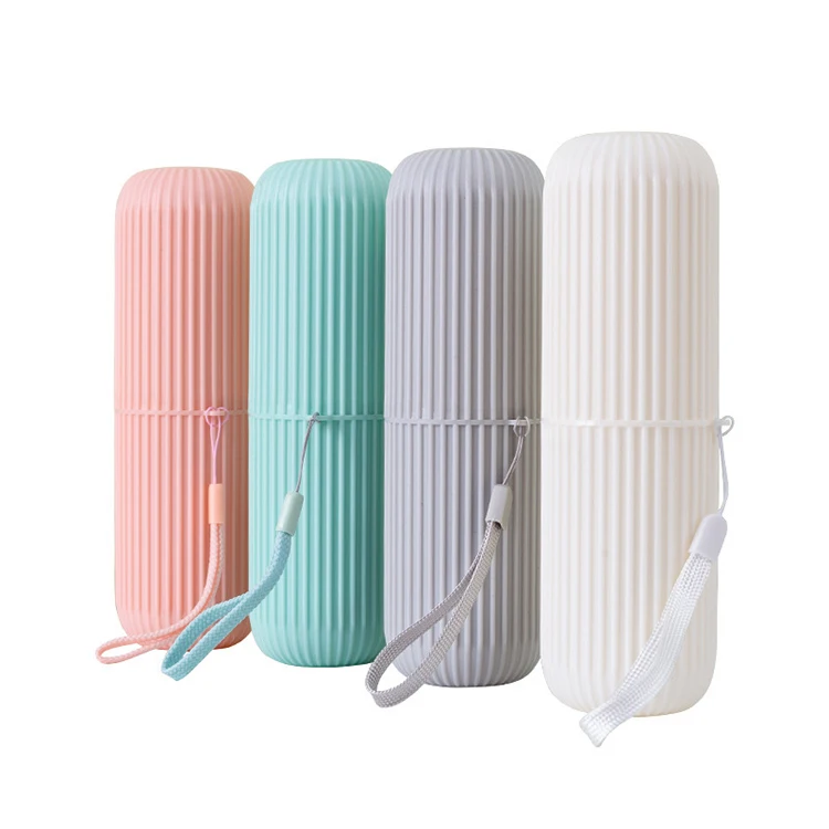 

Travel Organizer Wash Cup Set Portable Toothbrush Case Tooth Brush Box, Grey/green/pink/white