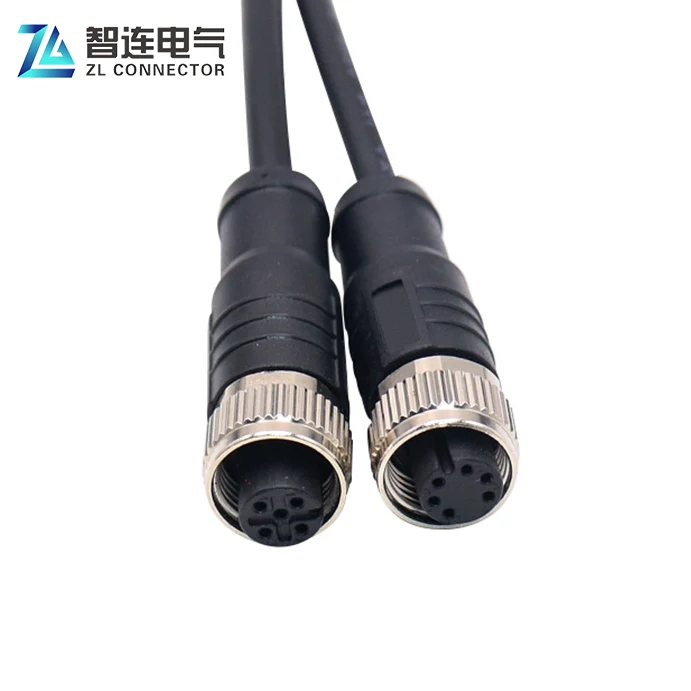 M12 2pin 3pin 4pin 5pin12 pin Female Male Injected Cable Sensor Connector Straight IP67 Waterproof outdoor connector