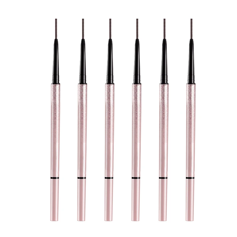 

2021 New Profession Double Head Brow Pencil Brush 2 in 1 Private Label Eyebrow Makeup Slim Pink Eye Brow Pen, 4 colors