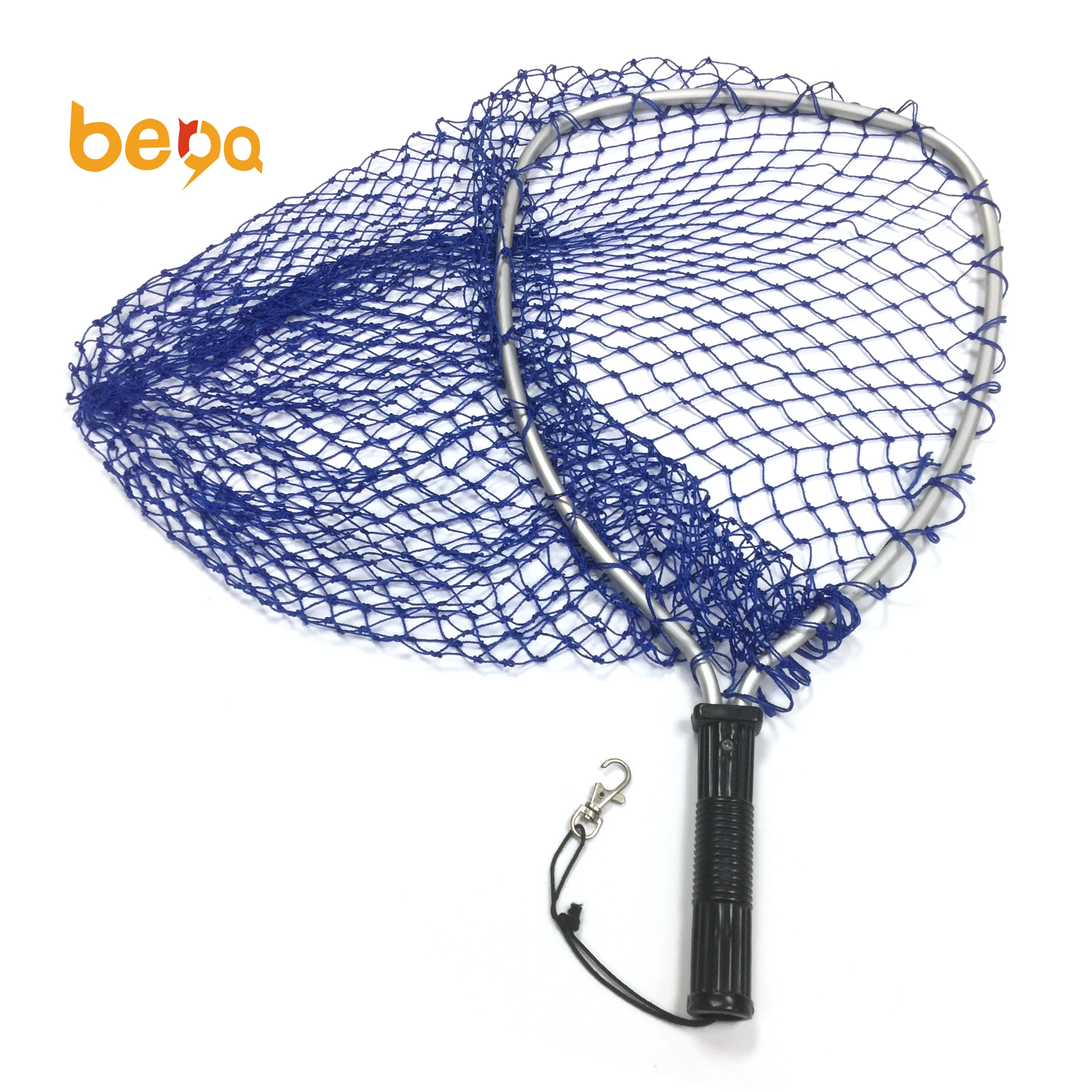 

Lanyard Rope Magnetic Buckle Fishing Mesh plastic hard Handle nylon Landing Catch Net Fly Fishing Network Net, Blue, customized