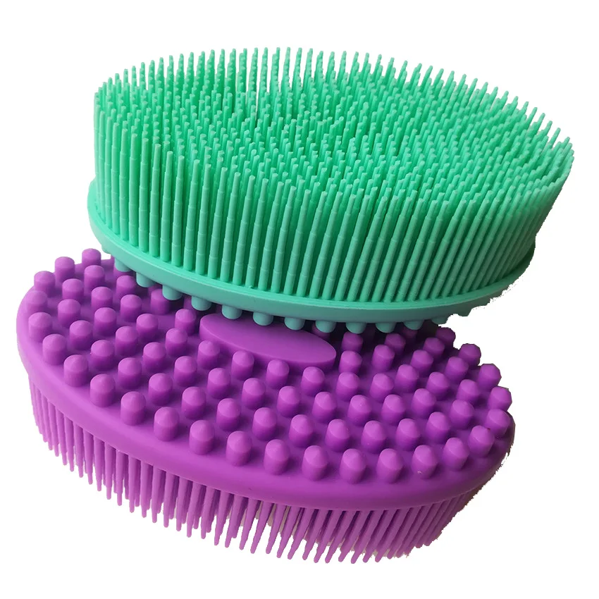 

Eco-friendly soft shower silicone baby bath brush comfortable bath body brush