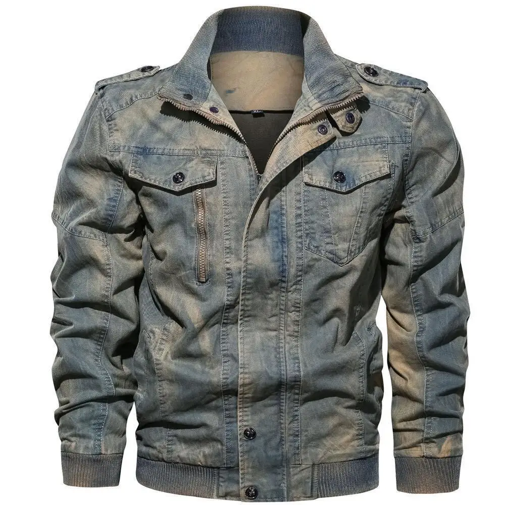 

Plus Size Jackets Men's Motorcycle Streetwear Custom Fashion Winter Denim Jeans Bomber Jacket for Men Cotton Shell Female Casual, Customized color