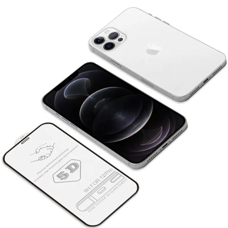 

Exquisite Workmanship 5D Cold Carving Screen Protector Tempered Glass Protector for IPhone Series, Black white