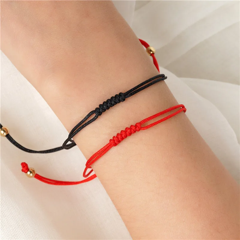 

Handmade Protection Black Rope Bracelet Good Luck Friendship String Red Rope Bracelet