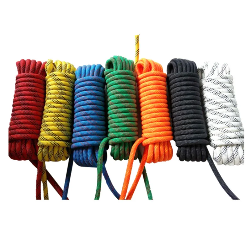 

wholesale 8mm 10mm Outdoor Rock Climbing Rope, Fire Escape Safety Rappelling Rope, Customized color