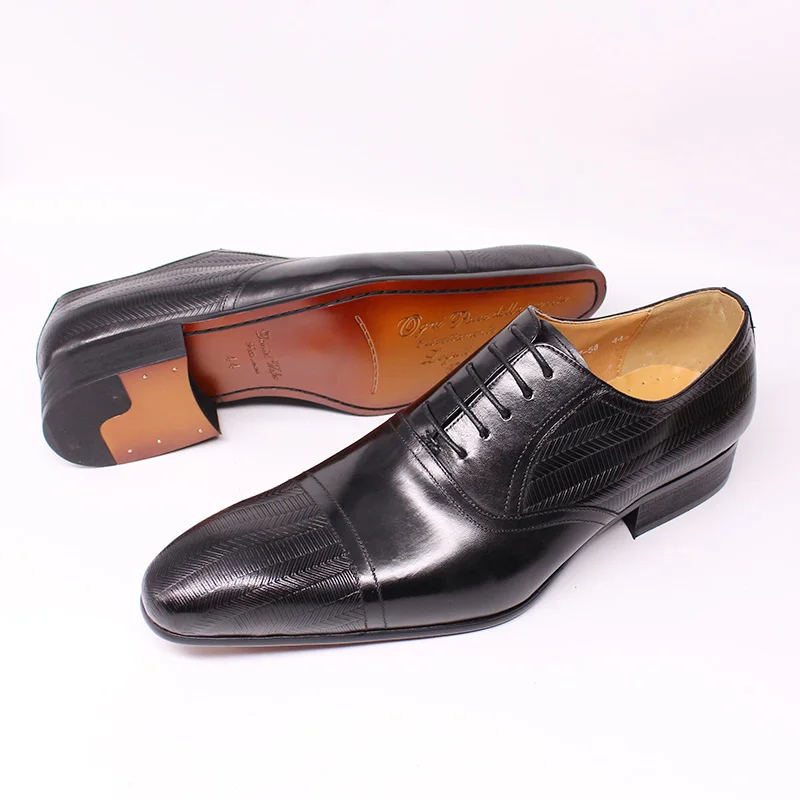 

Luxury handmade genuine leather casual oxford dress shoes men, Black/brown
