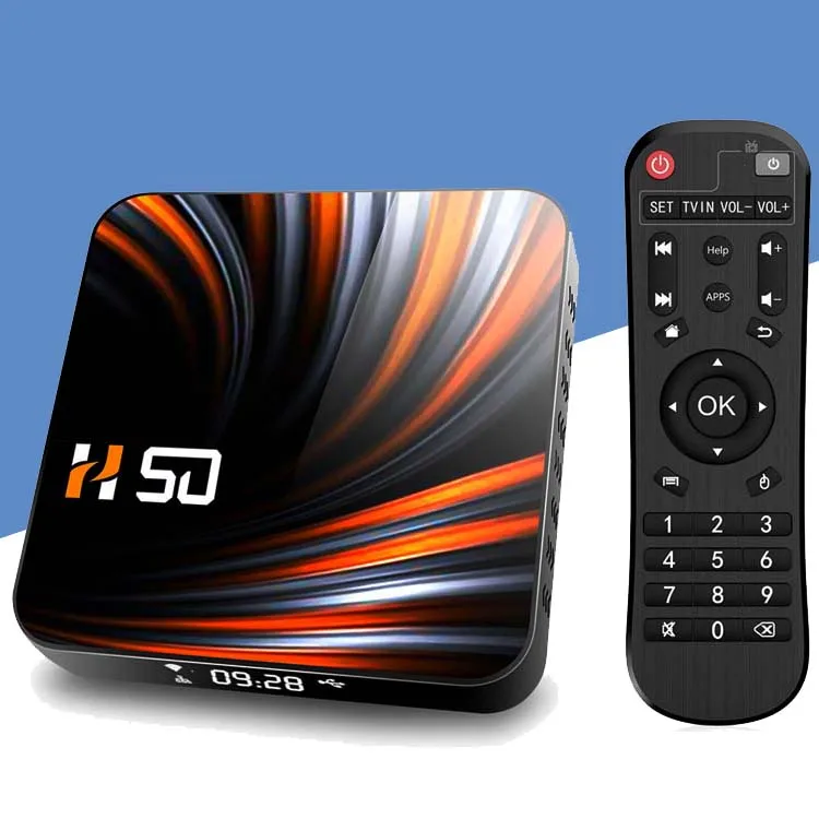 

hot sale h50 set top box Android 10.0 RK3318 4G+64G 4K HD tvbox network player dual band WIFI TV box