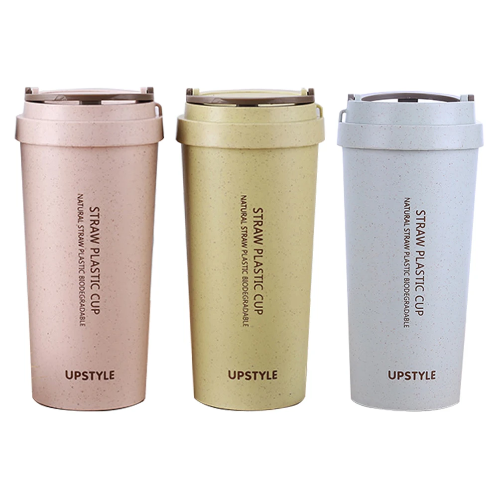 

Portable bpa free eco friendly Leakloof biodegradable custom my wheat straw 500ml water bottle plastic manufacturer coffee cup, Customized color