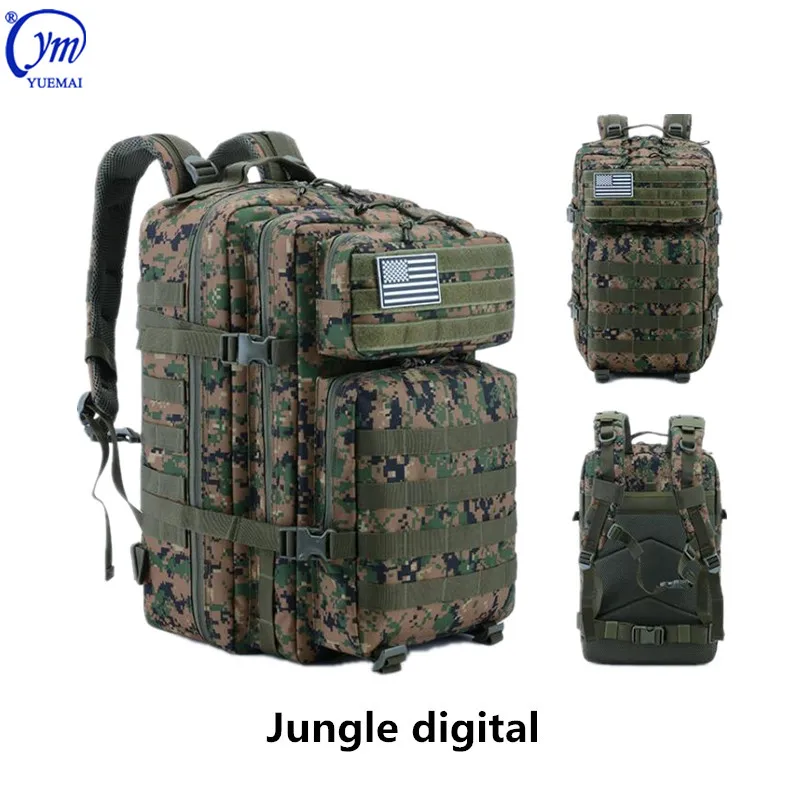 

New Arrival Large Capacity Camouflage Outdoor Hiking Hunting Camping Combat Assault Travel Army Tactical Military Backpack, 15 colors available