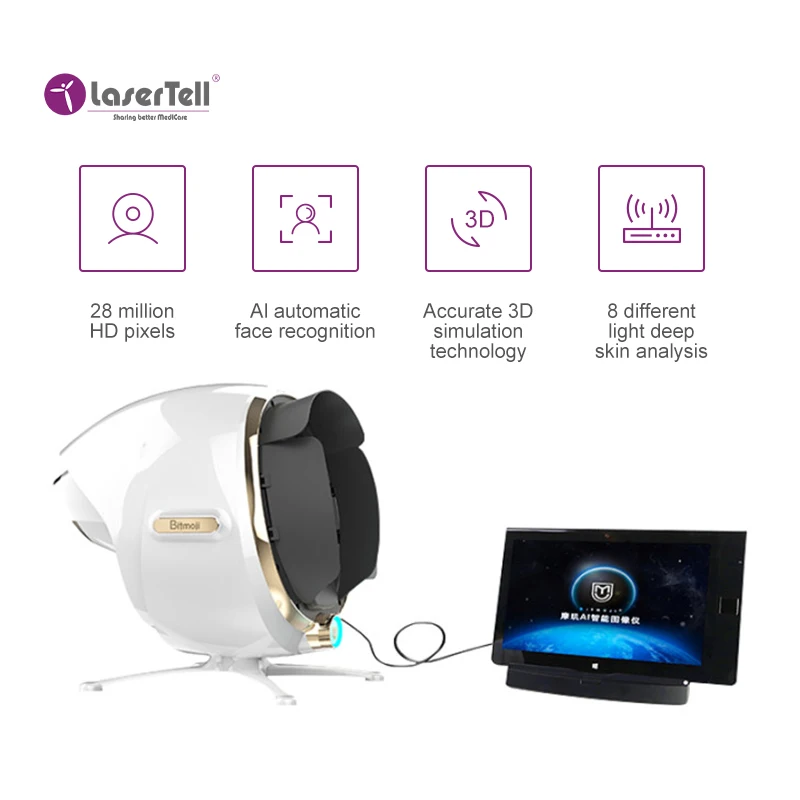 

7 In 1 Portable 3d Skin Test Analyzer Camera Skin And Hair Scanner 3d Digital Facial Analysis Skin Analyzer Machine