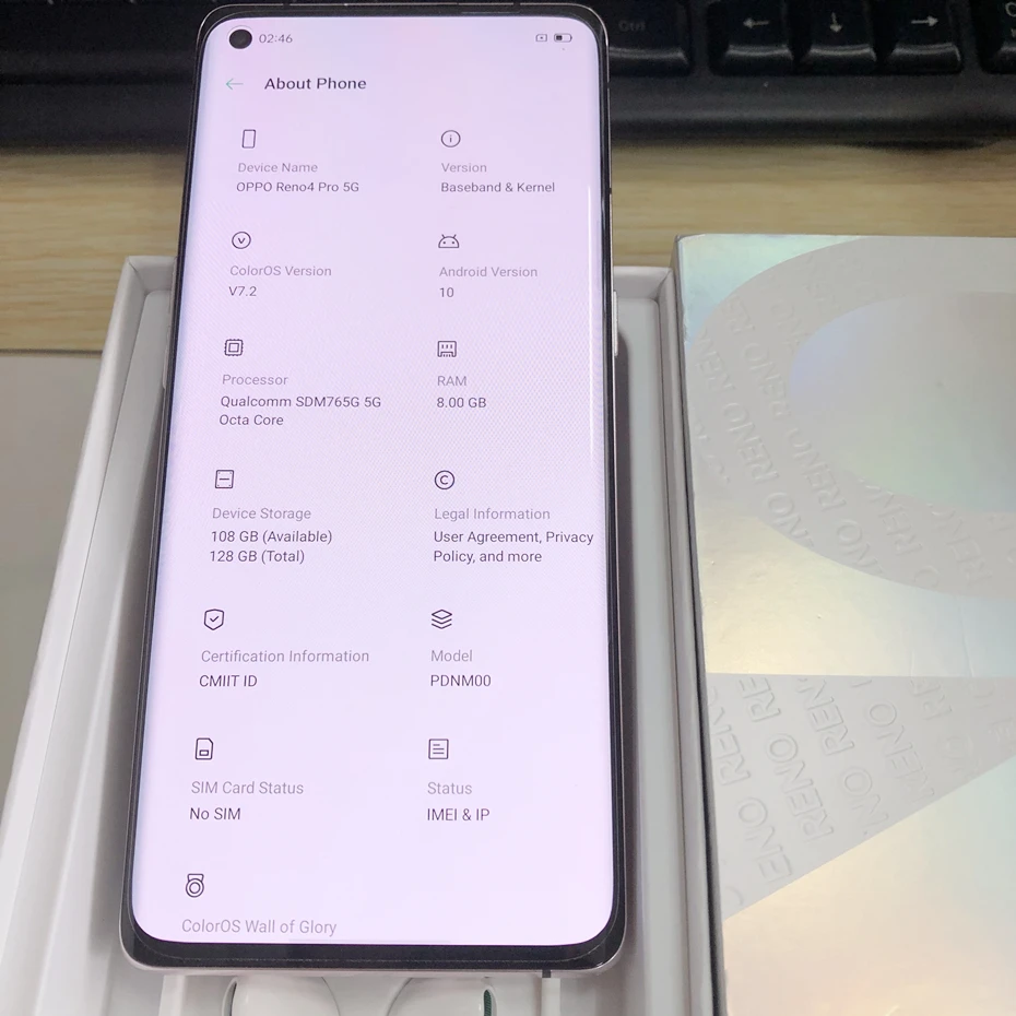 Original Official Oppo Reno 4 Pro 5G Smartphone Octa Core 6.5inch 90Hz AMOLED Sreen 4000Mah 65W SupperVOOC 48MP