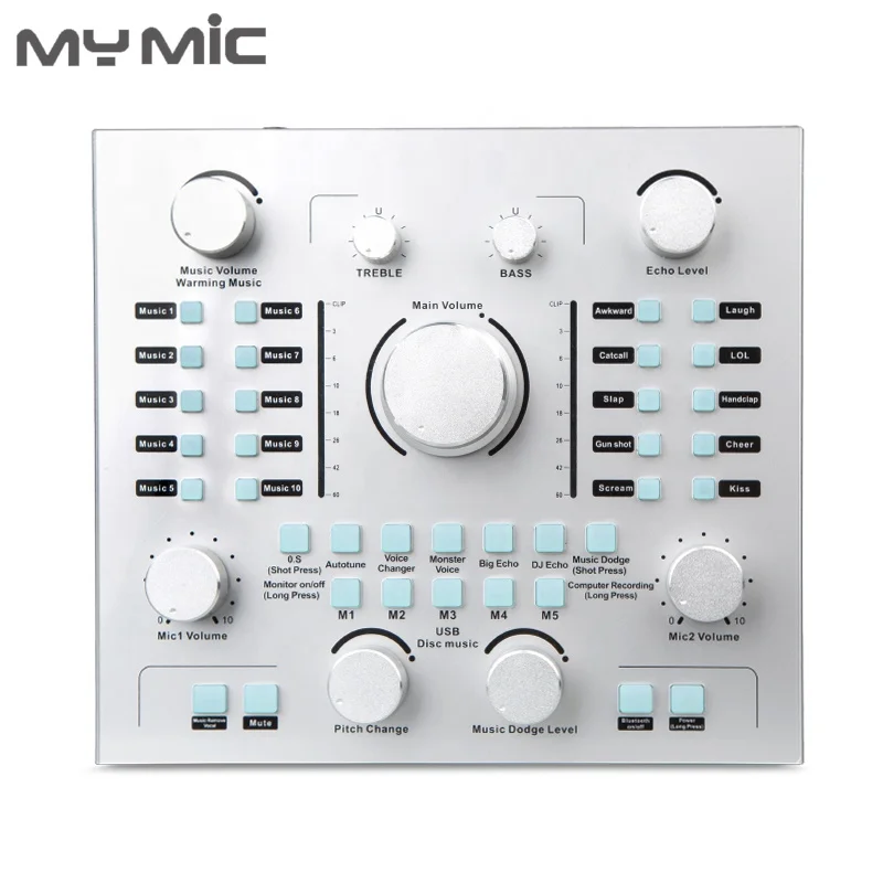 

MY MIC New model NS3 studio external usb sound card audio interface with Stereo Microphone Headphone port for vocal recording, Silver