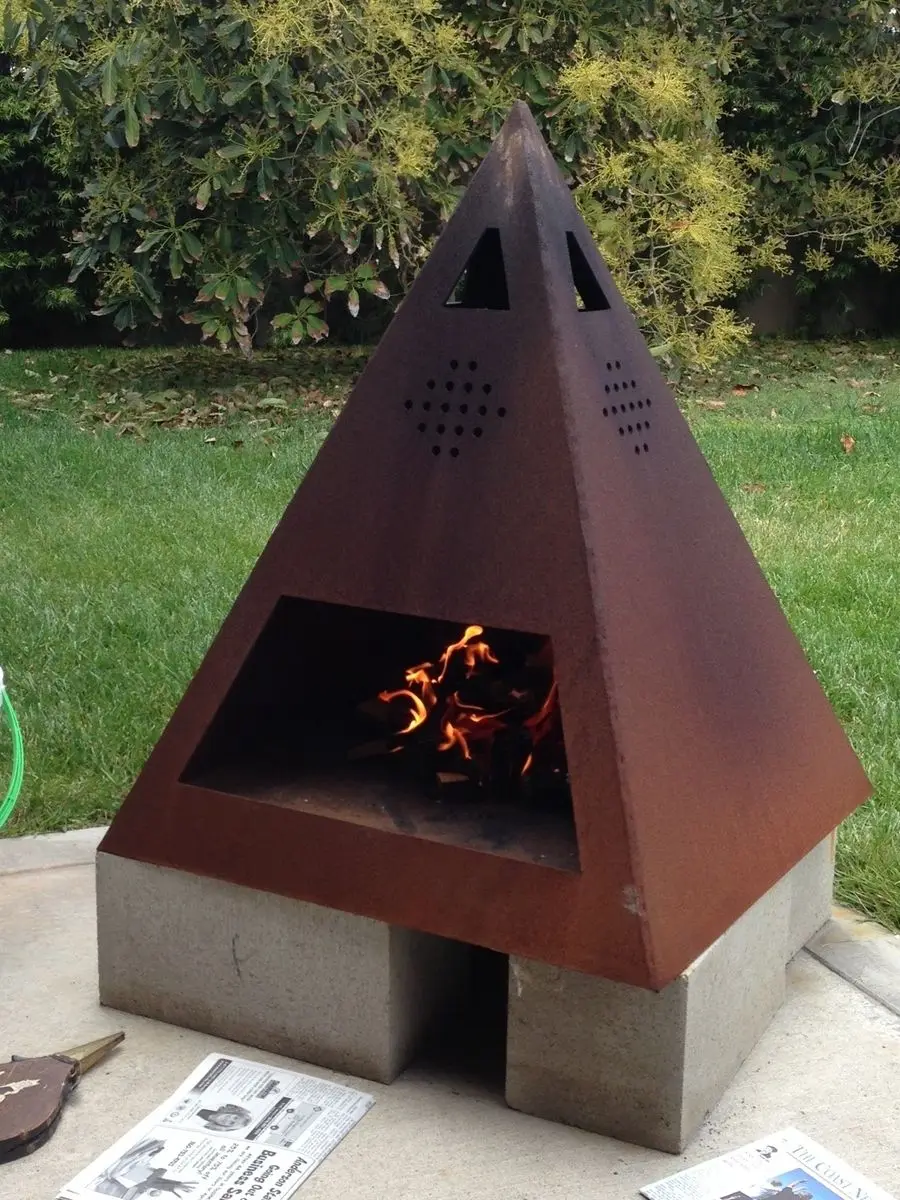 Jardín Al Aire Libre De Acero Corten De Fuego Mesa Para Barbacoa - Buy