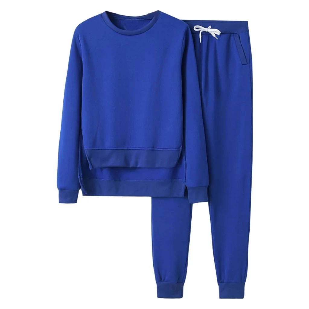 

2021 new arrival custom solid lady plus size 100% polyester tracksuit jogger sets sportswear, Custom color