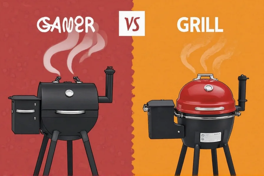 Smoker and grill side by side comparison