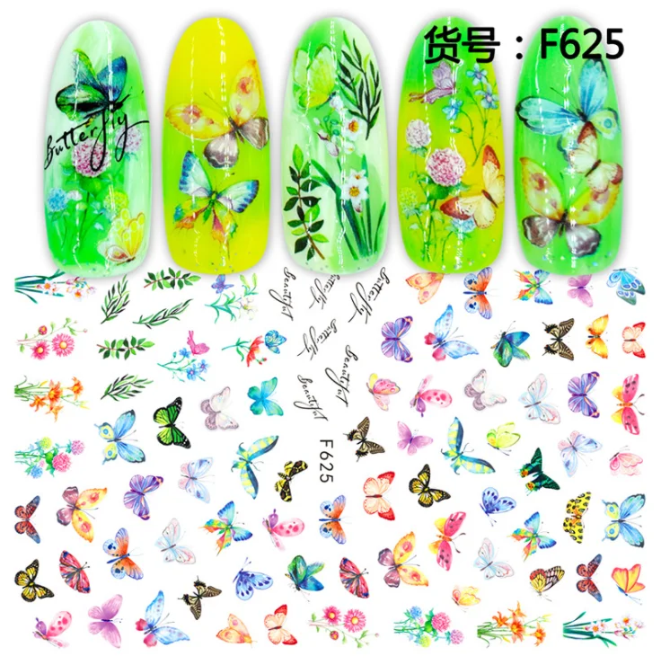 

Butterfly 3D Nail Sticker Beautiful Decals Decoration Nail Art Accessories Design Sticker, Mixed color