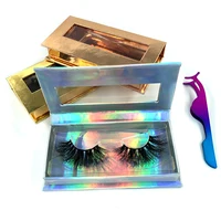 

Factory Customized Design Logo Export Makeup synthetic Faux Mink Lashes fiber False Eyelashes