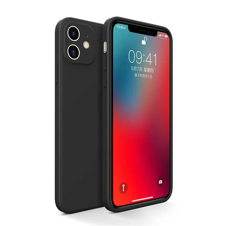

New Liquid Silicone Phone Case For Iphone Right Angle Lens protection Flexible Shockproof 2021 Cell Phone Cases