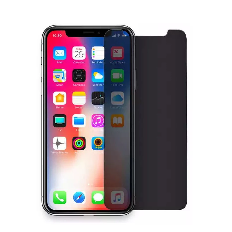 

9H high quality glare peep anti-spy glass screen protector for iPhone x xs xr xs max