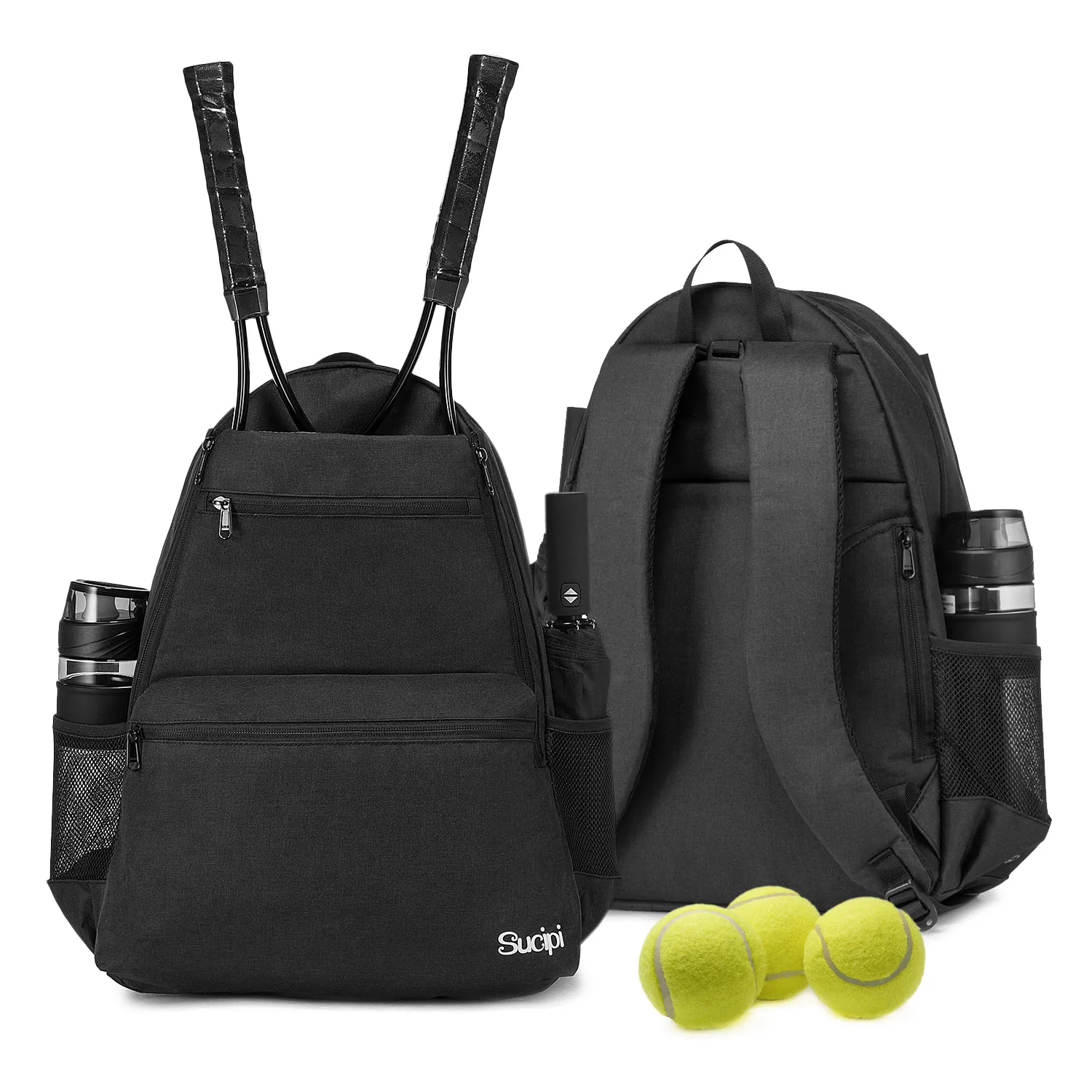 

Sucipi Professional Tennis Backpack for Men and Women Racket Bags Holds 2 Rackets with Ventilated Shoe Compartment Tennis Bag