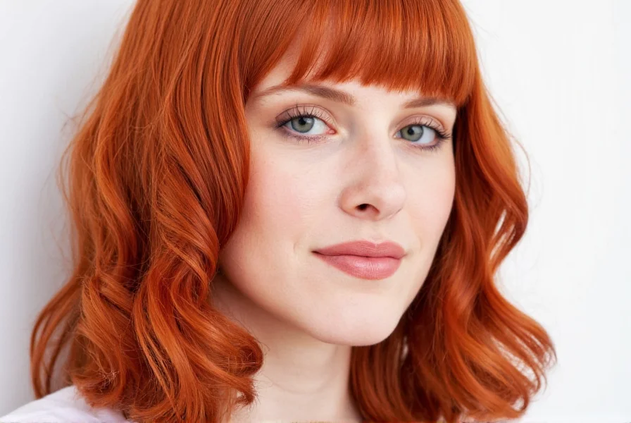 Hair stylist demonstrating proper technique for applying ginger hair color with emphasis on root-to-end consistency