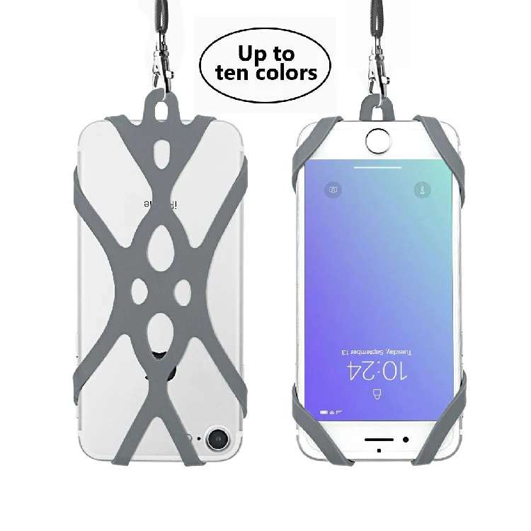 

Special Universal Silicon iPhone Case with Lanyard for smart cell phone case iPhone 7/8/X/11 Samsung S9/S10/Note9/Note10, Pink,black,grey,blue,purple