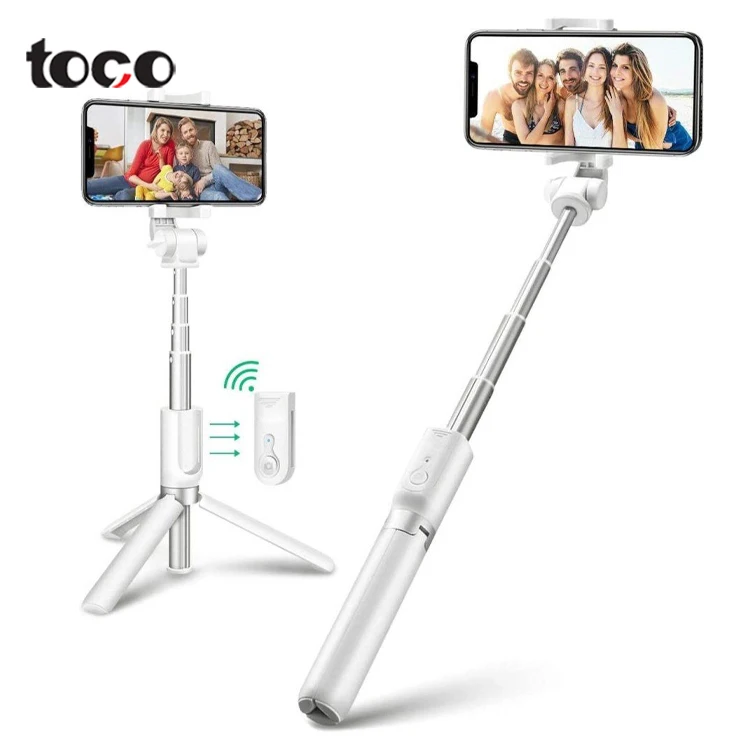 

TOCO Tripod 3 In 1 Mini Degree Handheld Telescopic Stand Fill light bluetooth selfie stick, Balck white other