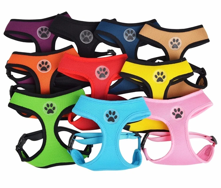 

Solid Color Adjustable Pet Harness Air Mesh Custom Dog Harness, Picture shows