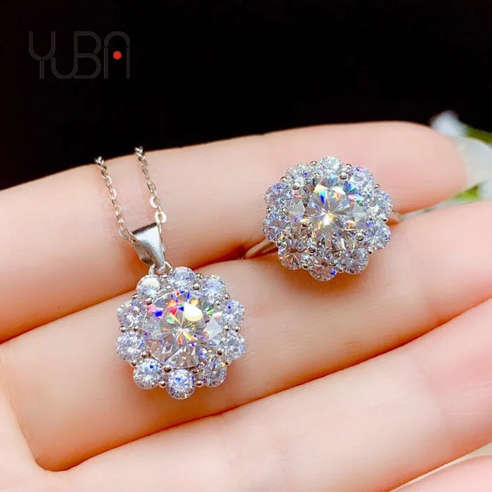 

Luxurious oval 2 carats chain diamond Wedding Rose Gold Plated  Women's Brass ZIRCON Ring Jewelry Sets wholesale, Silver color