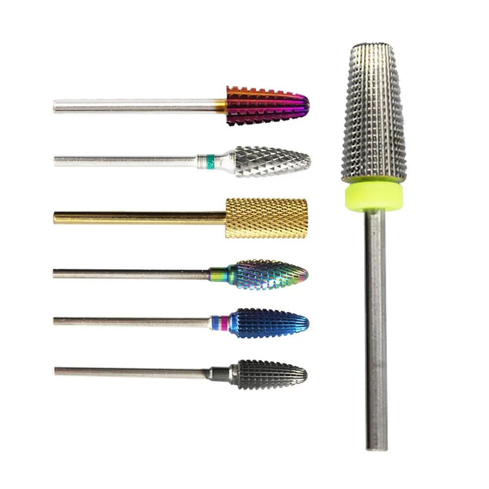 

Professional cone carbide nail drill bit tungsten manicure pedicure nail drill bit, Black.purple.silver.colours